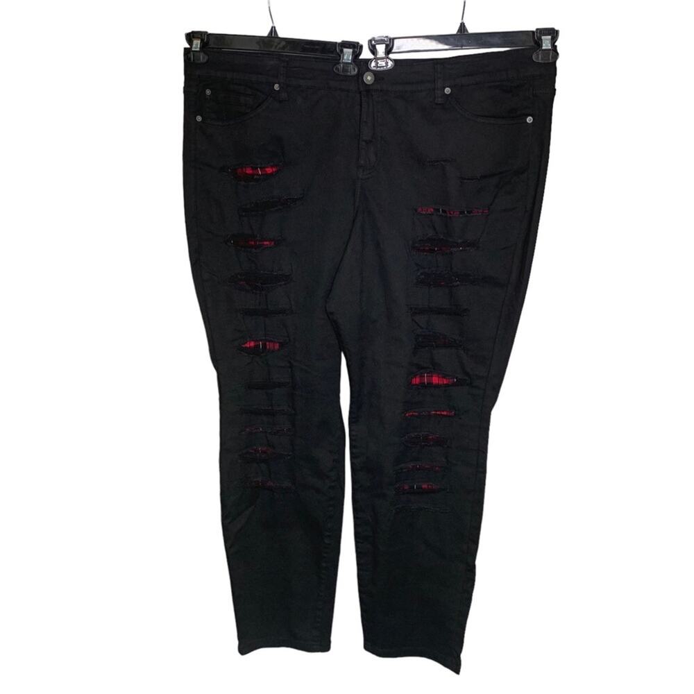 Torrid Distressed Skinny Jeans Black Belt Loops Size 26R